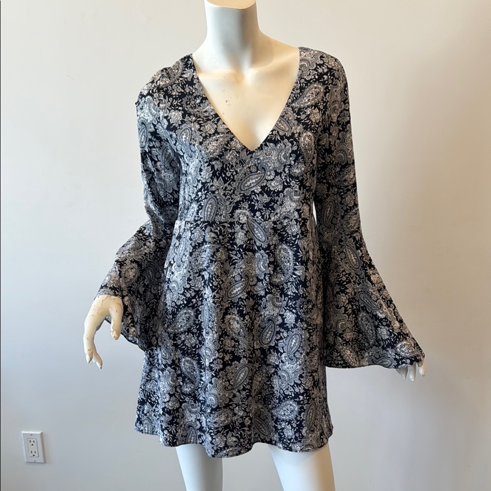 Floral Paisley V-Neck Dress